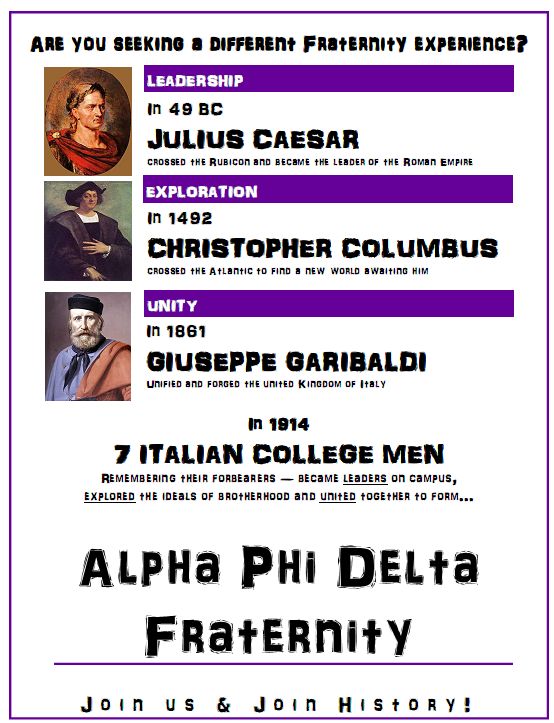 Poster 11 x 17 - Discover (Italian Themed) Alpha Phi Delta (Pack of 15)