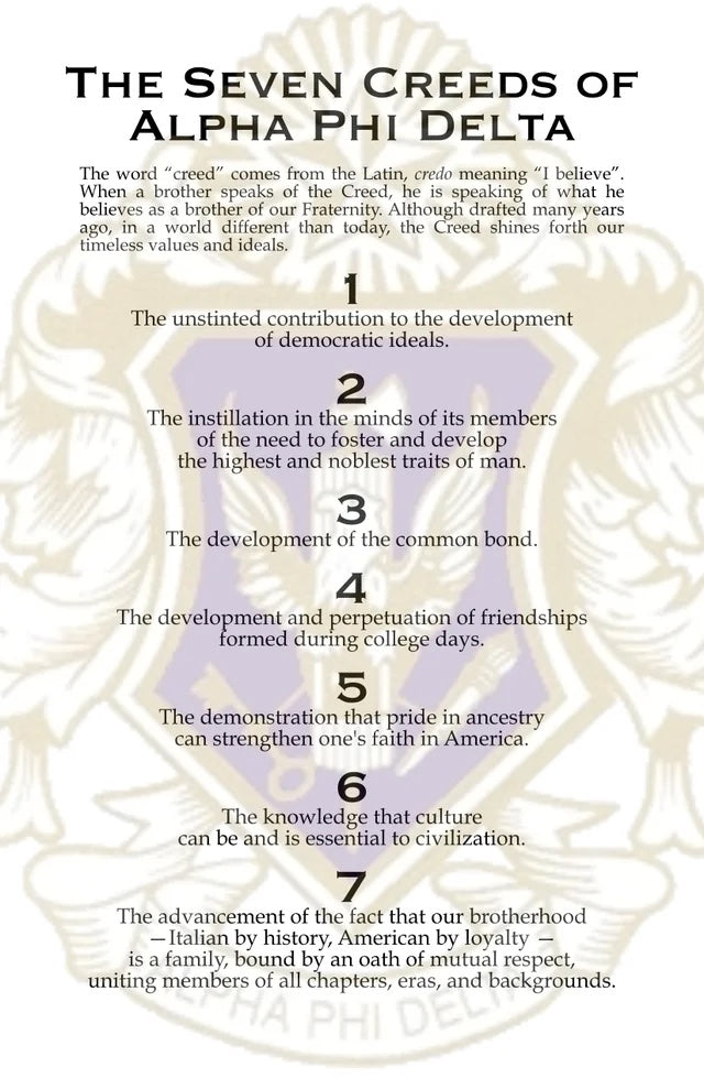 Creeds of Alpha Phi Delta Poster (11x17) (pack of 5)