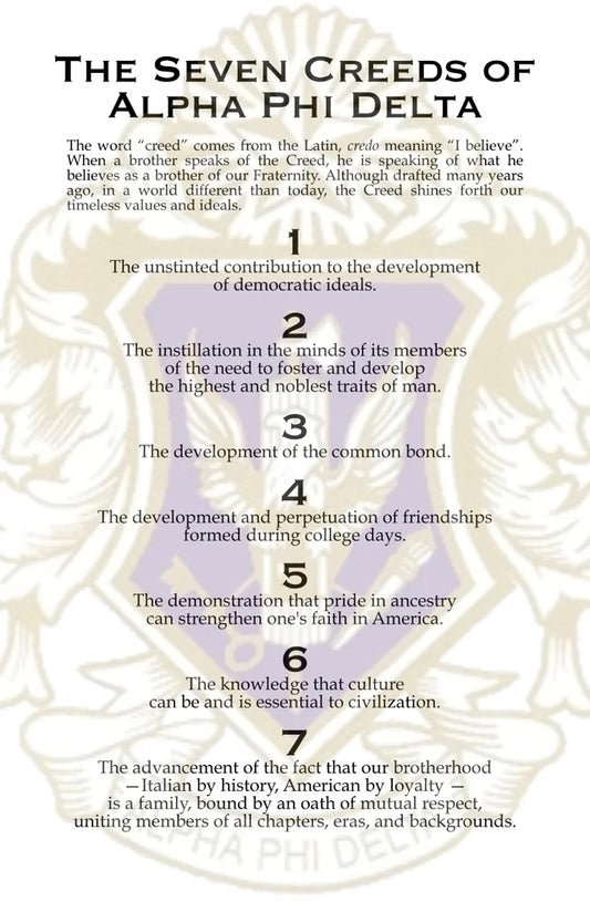 Creeds of Alpha Phi Delta Poster (11x17) (pack of 5)