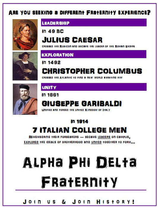 Poster 11 x 17 - Discover (Italian Themed) Alpha Phi Delta (Pack of 15)